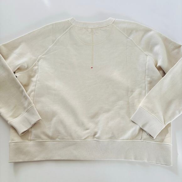 Madewell Casual Garment-Dyed Crewneck Sweatshirt Parchment Cream Pockets Medium - Picture 7 of 7